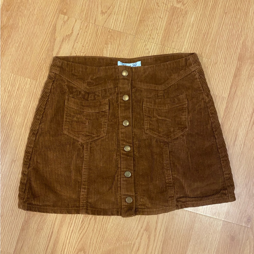 She + Sky Corduroy Mini Skirt